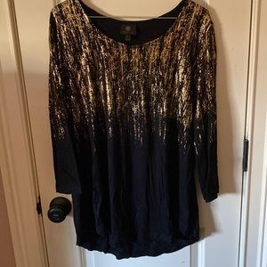 Black with gold detail long sleeve
